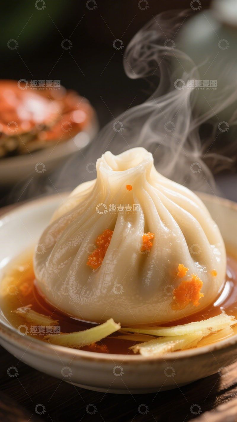 高清大图下载【趣麦麦图】蟹粉汤包2