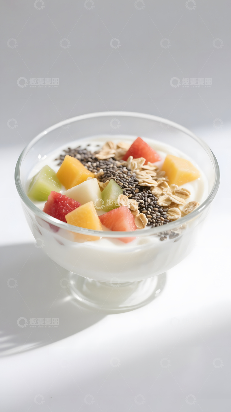 高清大图下载【趣麦麦图】酸奶碗乳制品健康食物麦片早餐4