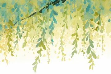 手绘柳枝边框背景