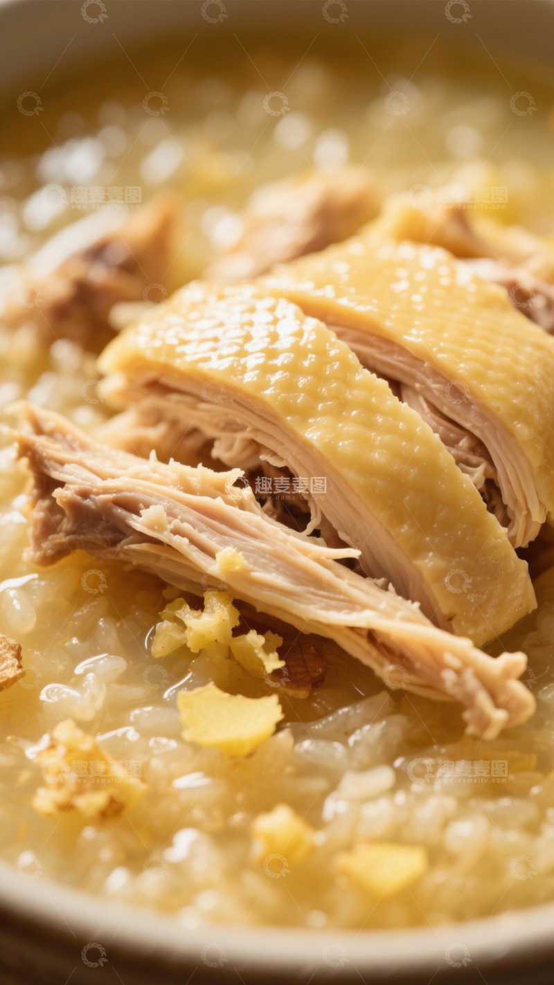 高清大图下载【趣麦麦图】养生暖身鸡肉粥2