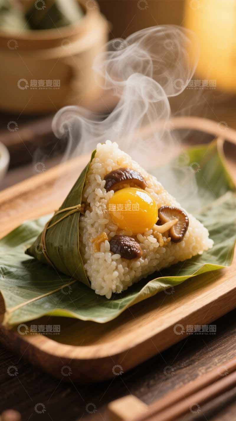高清大图下载【趣麦麦图】蛋黄糯米咸蛋粽子1