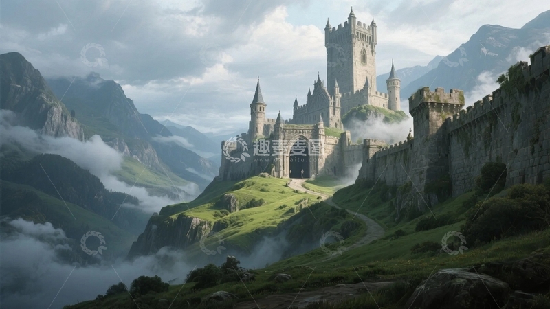 高清大图下载【趣麦麦图】游戏场景CG欧式要塞古堡1