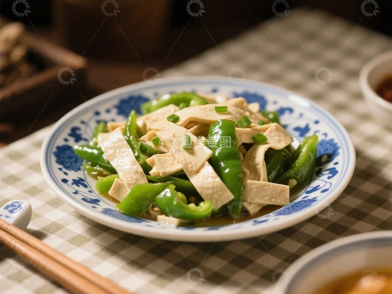 高清大图下载【趣麦麦图】家常菜美味的尖椒炒豆腐