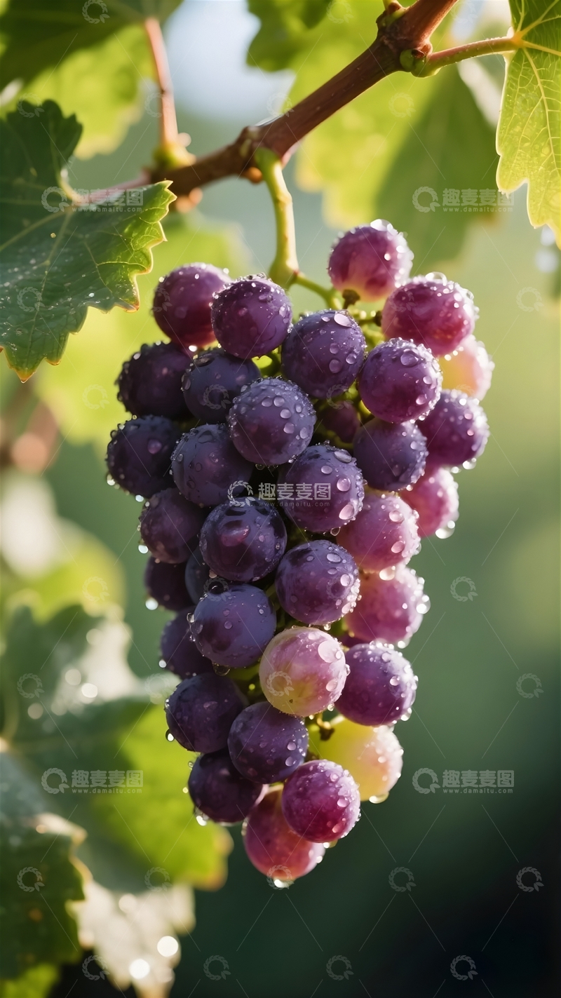 高清大图下载【趣麦麦图】挂在枝头成熟的葡萄