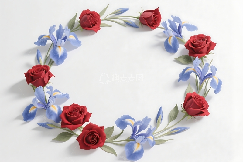 高清大图下载【趣麦麦图】白色背景上的花卉图案 