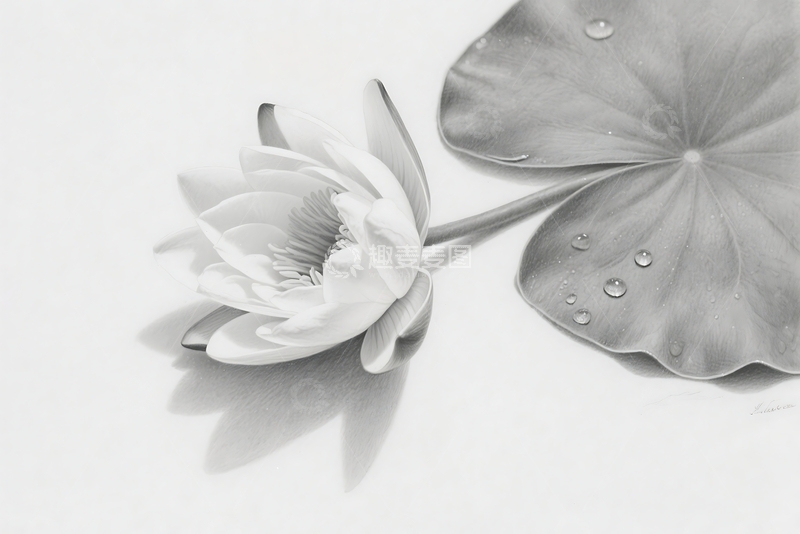 高清大图下载【趣麦麦图】白色睡莲特写