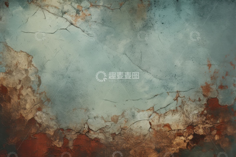 高清大图下载【趣麦麦图】陈旧蓝色墙皮背景