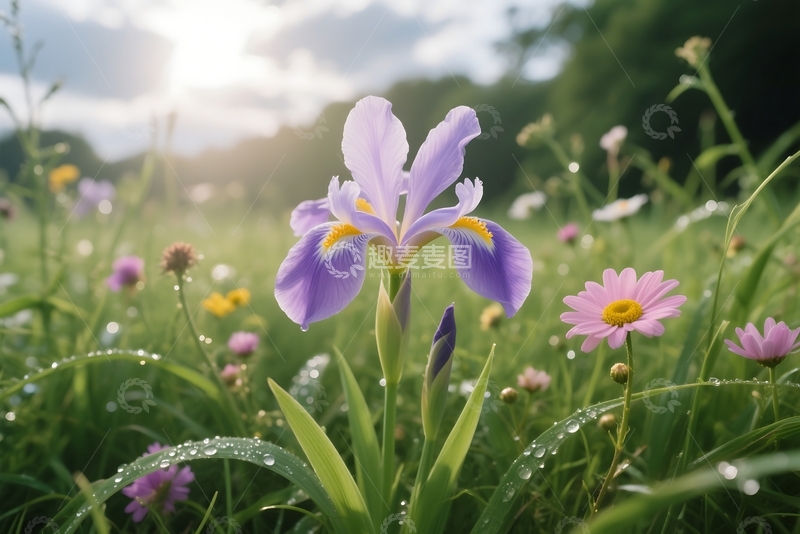 草丛和野花的特写 