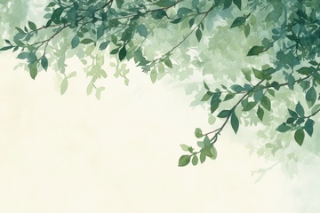 墨绿色植物边框背景