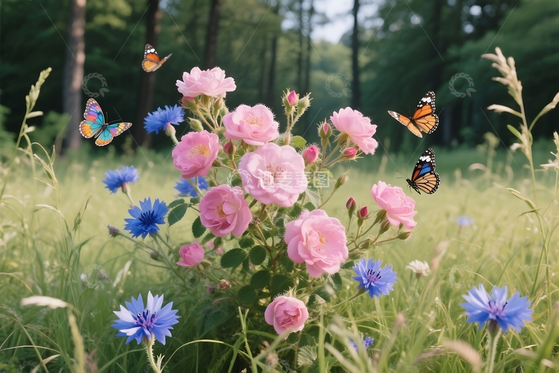 高清大图下载【趣麦麦图】草丛中盛开的野花 