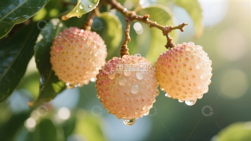 高清大图下载【趣麦麦图】挂满枝头的即将成熟的荔枝3