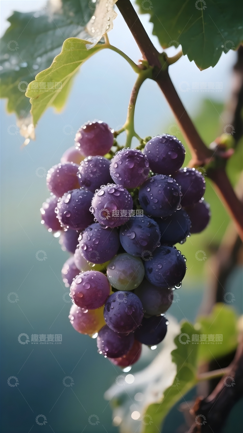 高清大图下载【趣麦麦图】挂在枝头成熟的葡萄3