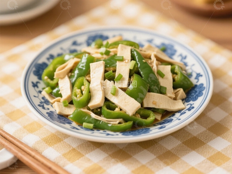 高清大图下载【趣麦麦图】家常菜美味的尖椒炒豆腐1