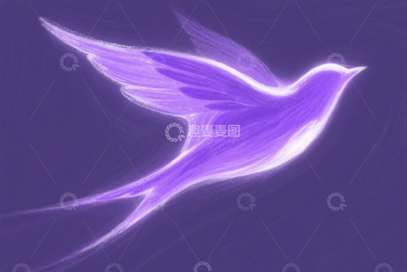 高清大图下载【趣麦麦图】抽象的紫色手绘草图 