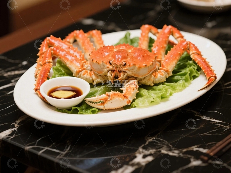 高清大图下载【趣麦麦图】海鲜美味清蒸帝王蟹1