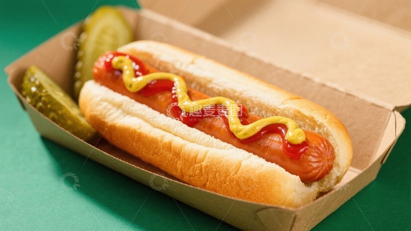 高清大图下载【趣麦麦图】西式美味早餐热狗面包1