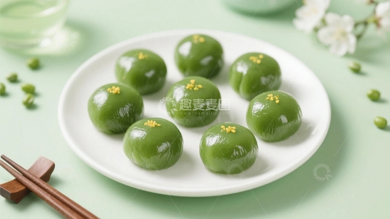 高清大图下载【趣麦麦图】传统清明美食青团