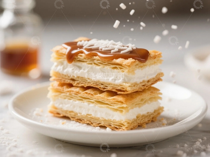 高清大图下载【趣麦麦图】美味的西式糕点千层酥2