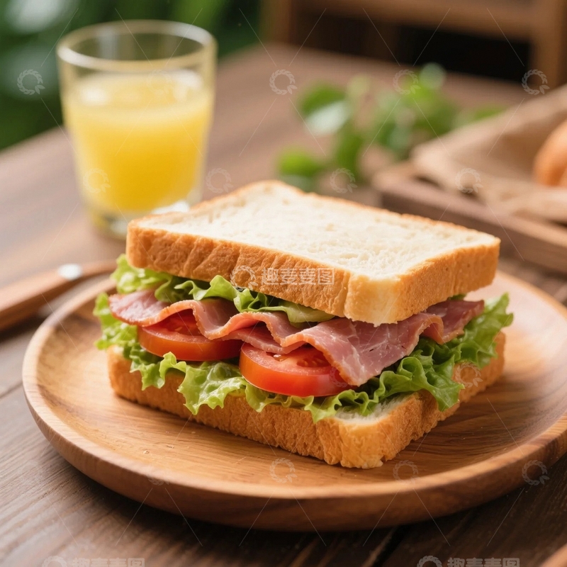 高清大图下载【趣麦麦图】西式早餐培根三明治3