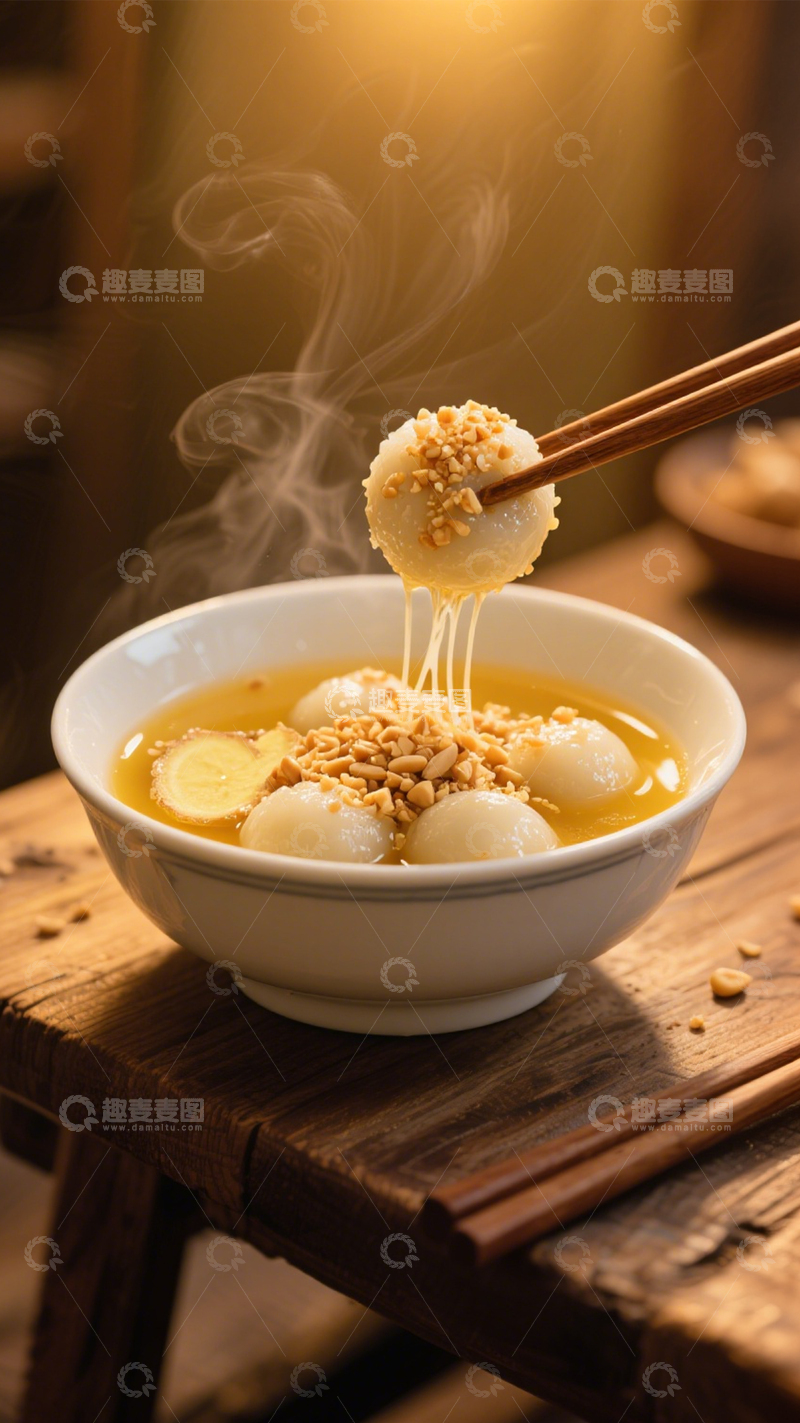 高清大图下载【趣麦麦图】花生碎汤圆甜汤1
