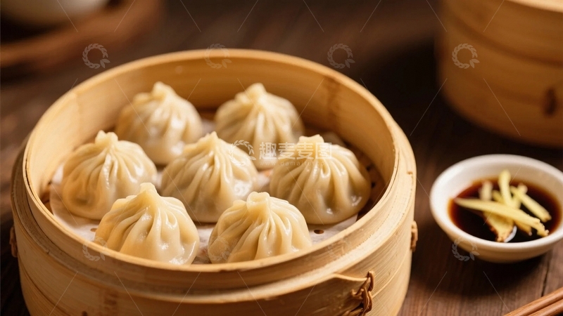 高清大图下载【趣麦麦图】美味的早餐小笼包3