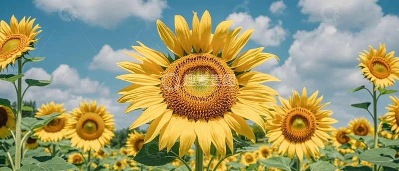 高清大图下载【趣麦麦图】田野里的向日葵3