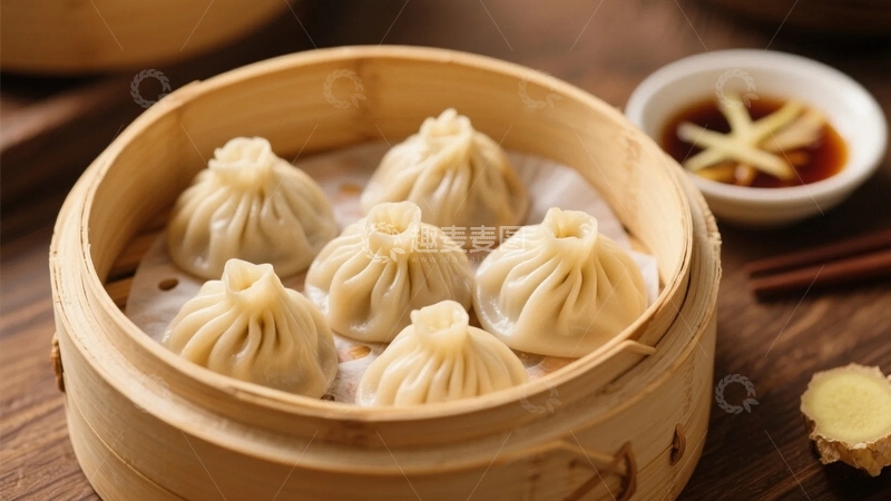 高清大图下载【趣麦麦图】美味的早餐小笼包2