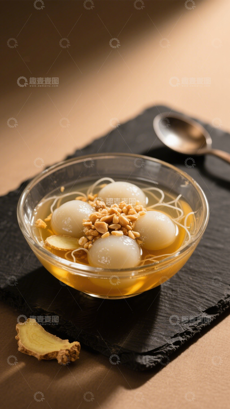 高清大图下载【趣麦麦图】花生碎汤圆甜汤2
