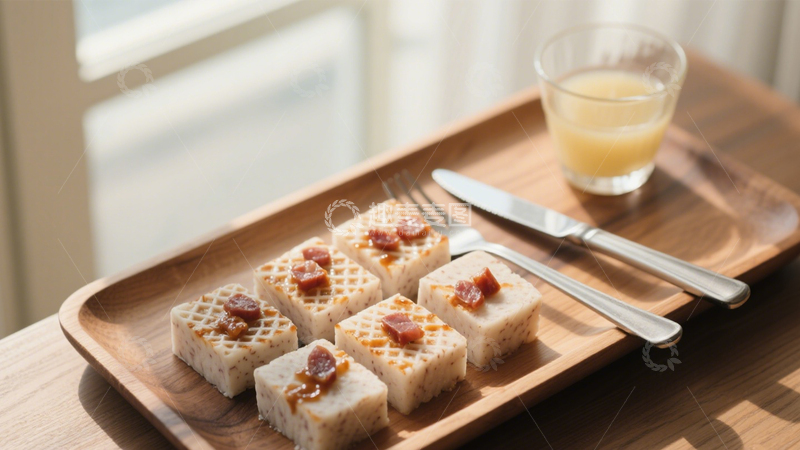 高清大图下载【趣麦麦图】香肠粒香煎糕点4