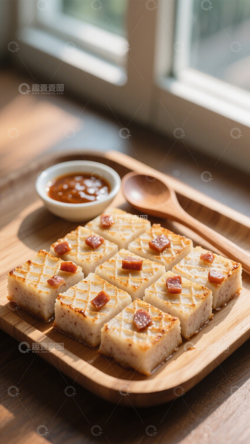 高清大图下载【趣麦麦图】香肠粒香煎糕点2