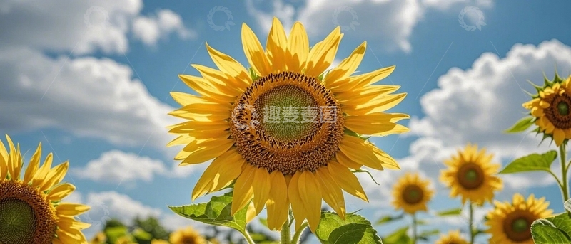 高清大图下载【趣麦麦图】田野里的向日葵2