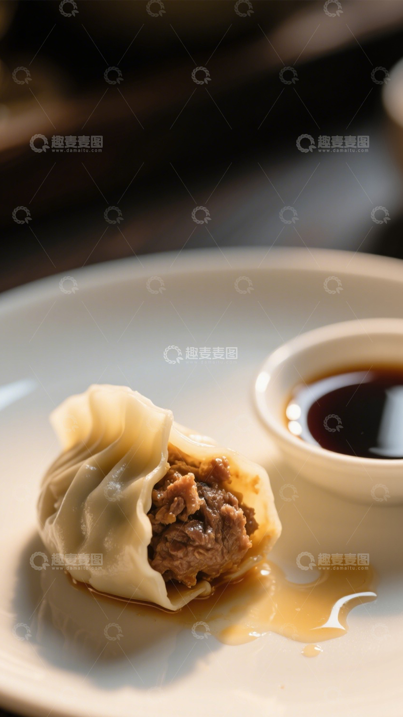 高清大图下载【趣麦麦图】汤汁满溢牛肉汤包2