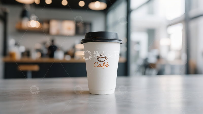 咖啡杯包装设计样机LOGO展示场景