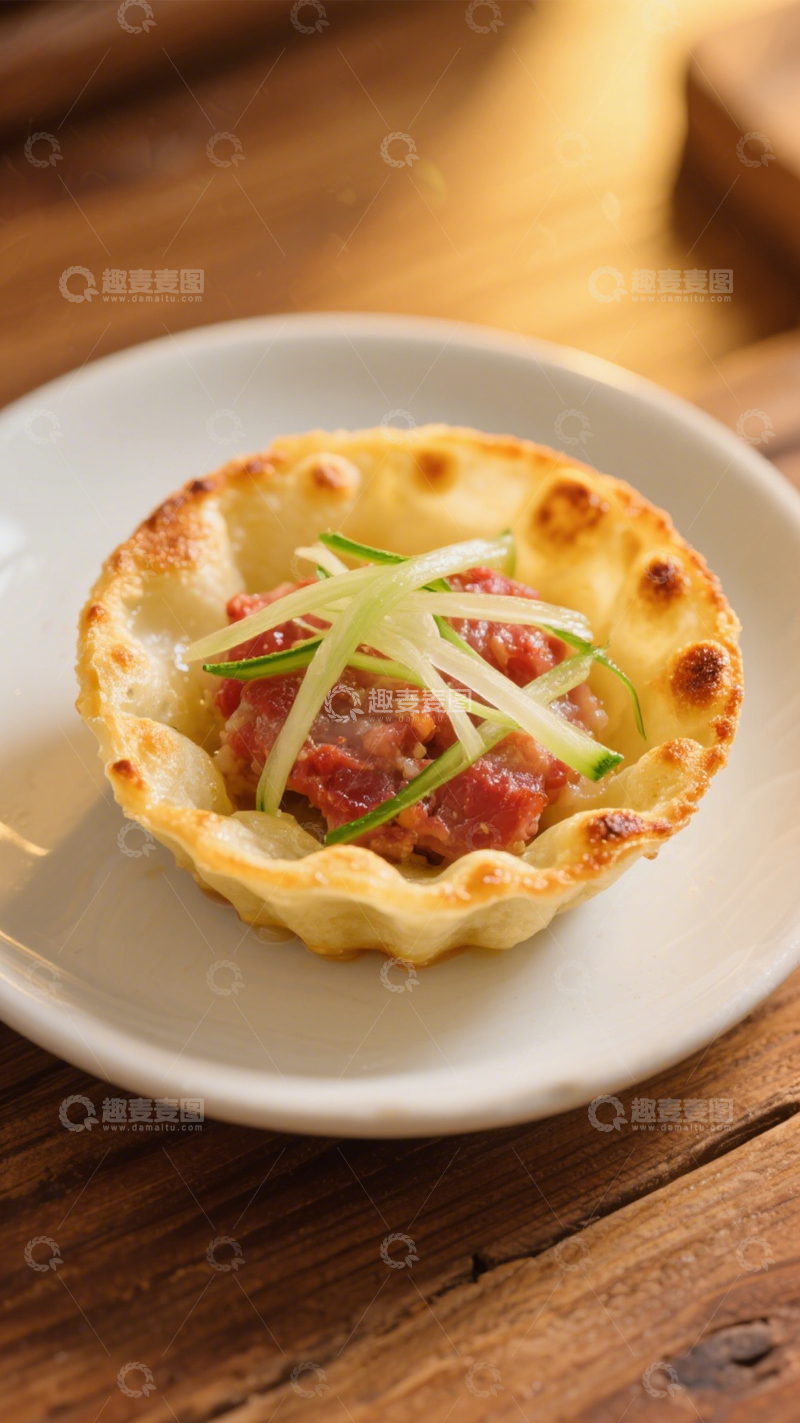 高清大图下载【趣麦麦图】一口尝鲜酥脆肉挞1