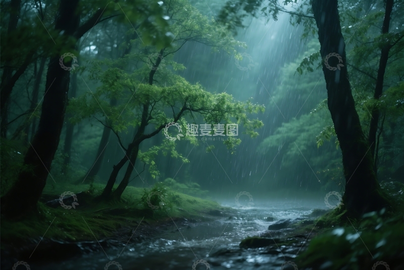 高清大图下载【趣麦麦图】春季的暴雨 