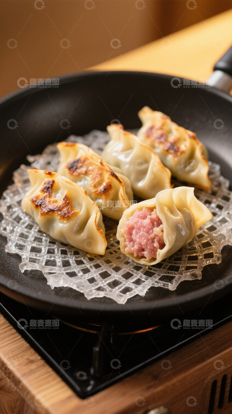 高清大图下载【趣麦麦图】焦香多汁煎饺2