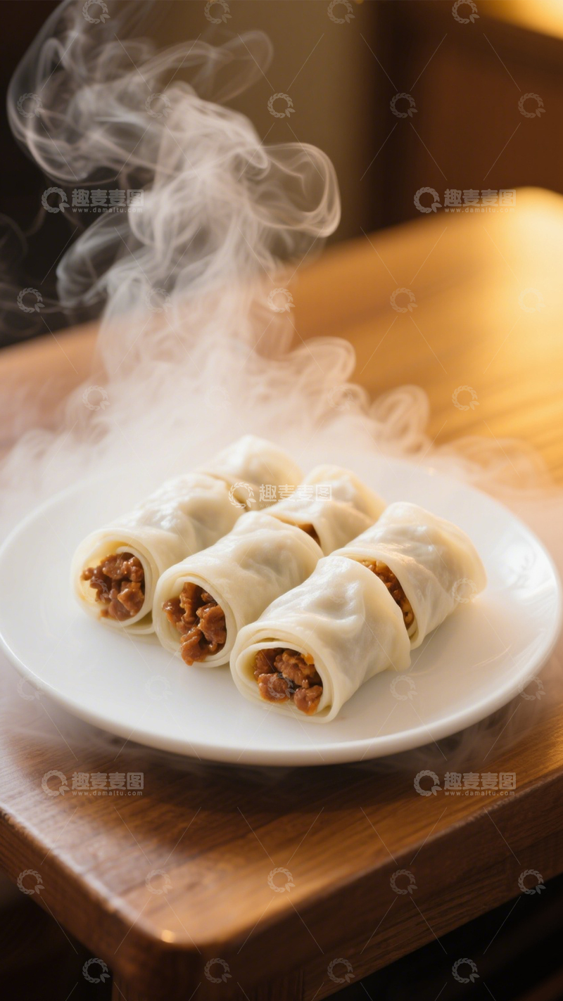 高清大图下载【趣麦麦图】酱香肉卷面食1