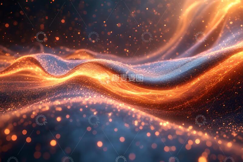 高清大图下载【趣麦麦图】抽象舞动的粒子3D渲染