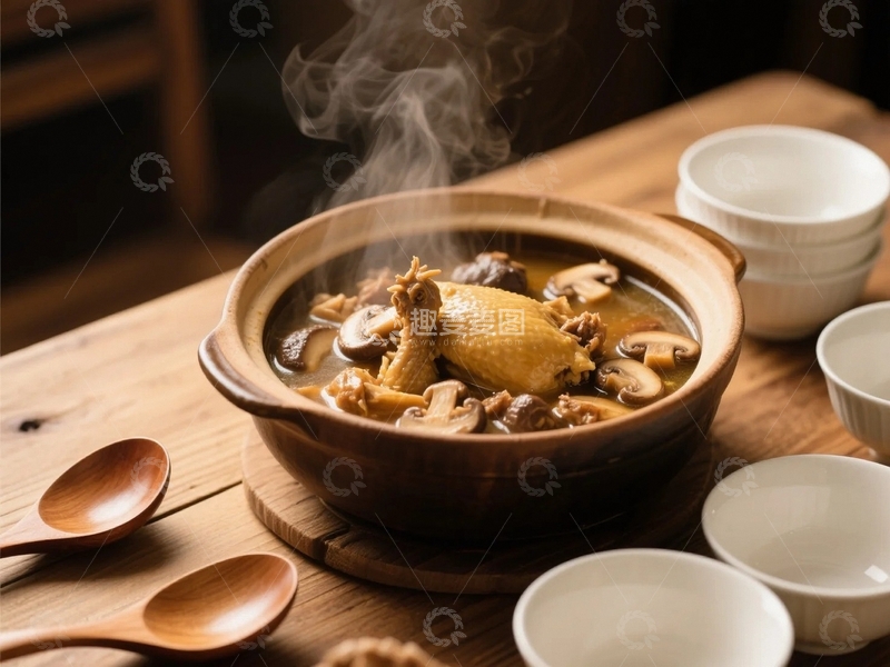 高清大图下载【趣麦麦图】中国东北菜小鸡炖蘑菇2