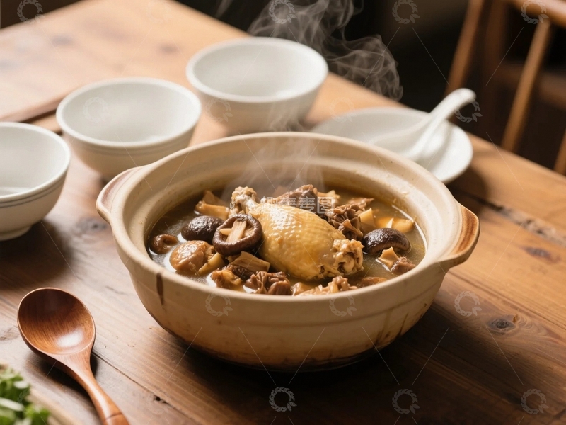 高清大图下载【趣麦麦图】中国东北菜小鸡炖蘑菇