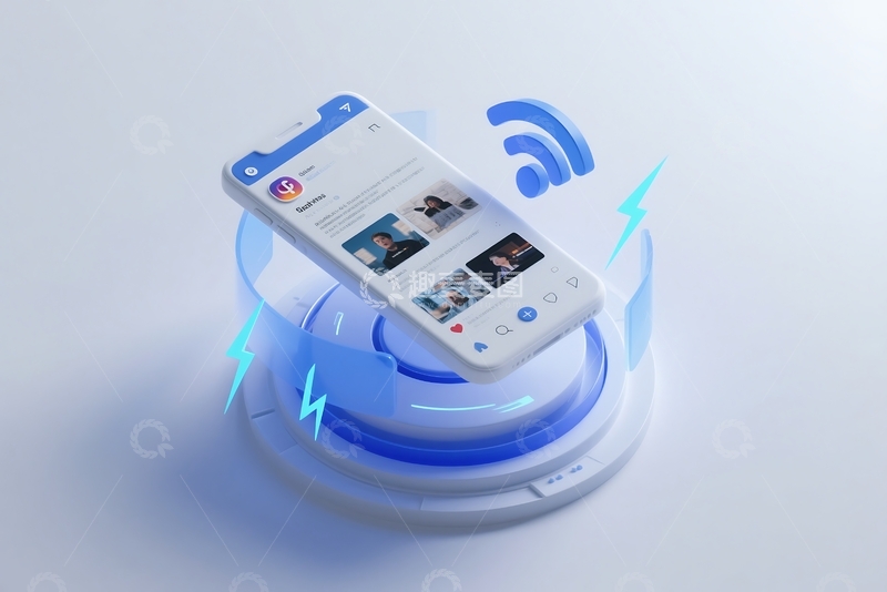 高清大图下载【趣麦麦图】社交媒体网络传播概念3d 