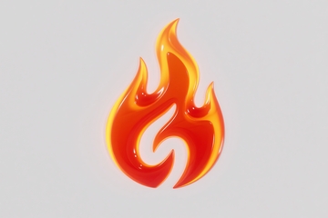 设计火焰标志与3d效果 