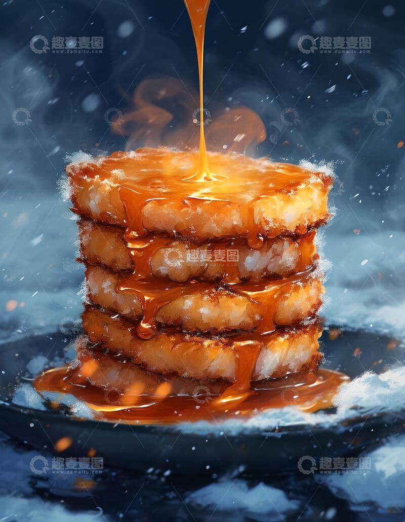 高清大图下载【趣麦麦图】手绘风甜辣鸡排堡