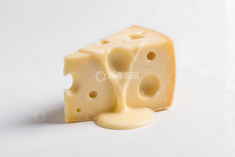 高清大图下载【趣麦麦图】融化的奶酪块，孤立在白色背景上 