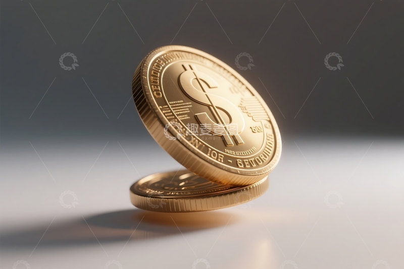 高清大图下载【趣麦麦图】设置旋转金币3d美元金币黄金 