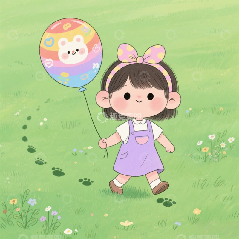 高清大图下载【趣麦麦图】开心的小女孩2