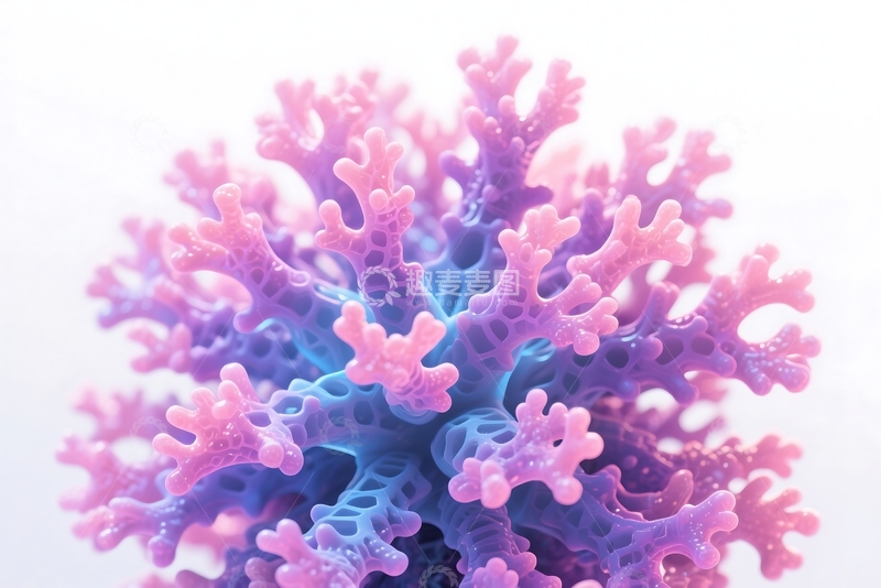 高清大图下载【趣麦麦图】珊瑚发光的分形花 