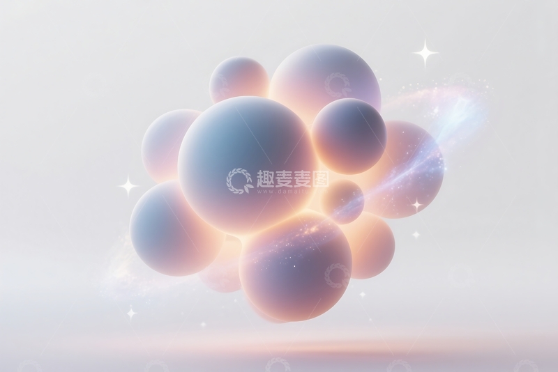 高清大图下载【趣麦麦图】-柔软弹性的球体抽象动画3D渲染 