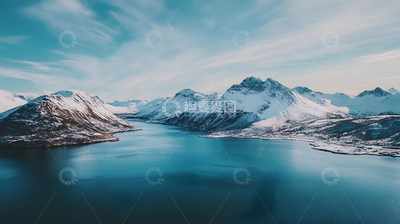 高清大图下载【趣麦麦图】冬季雪山湖泊3