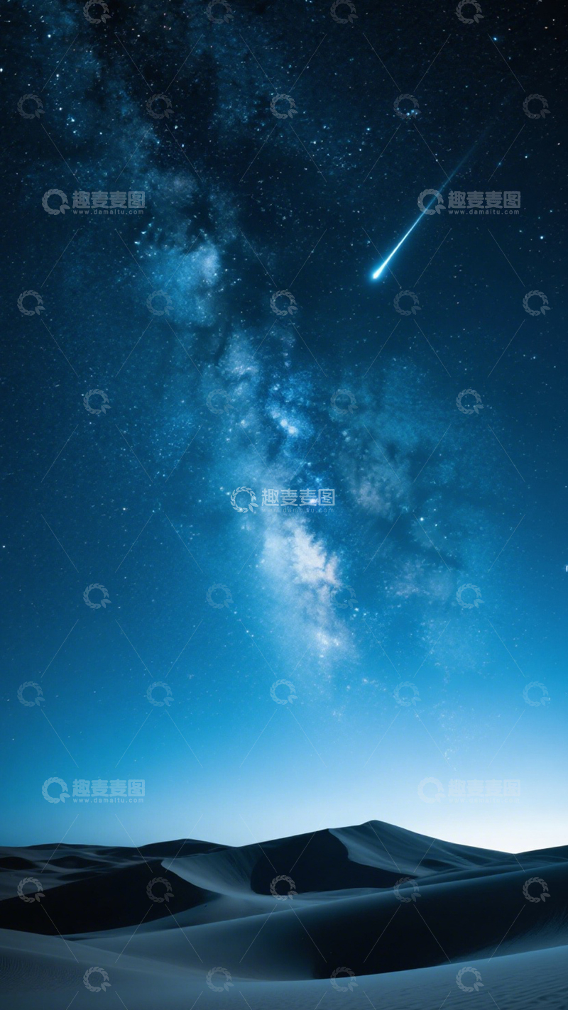 高清大图下载【趣麦麦图】沙漠星空银河奇景